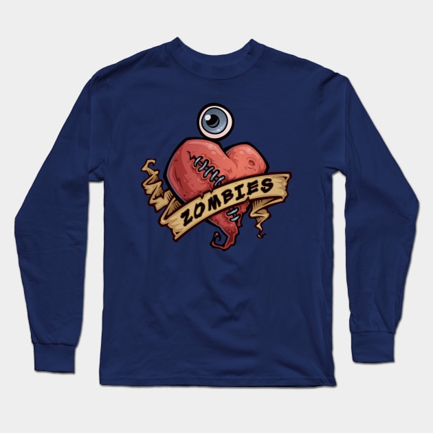 I Love Zombies Long Sleeve T-Shirt by fizzgig